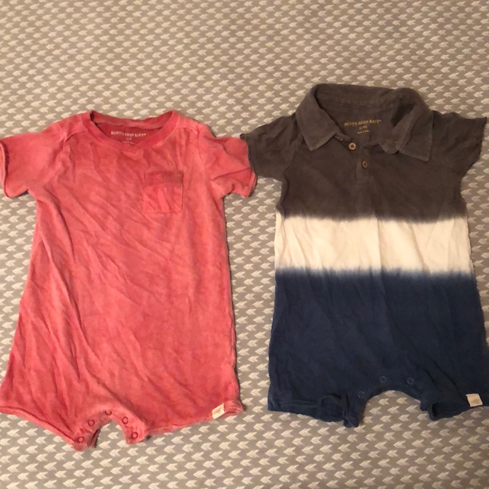Burts Bees Baby Boy Rompers